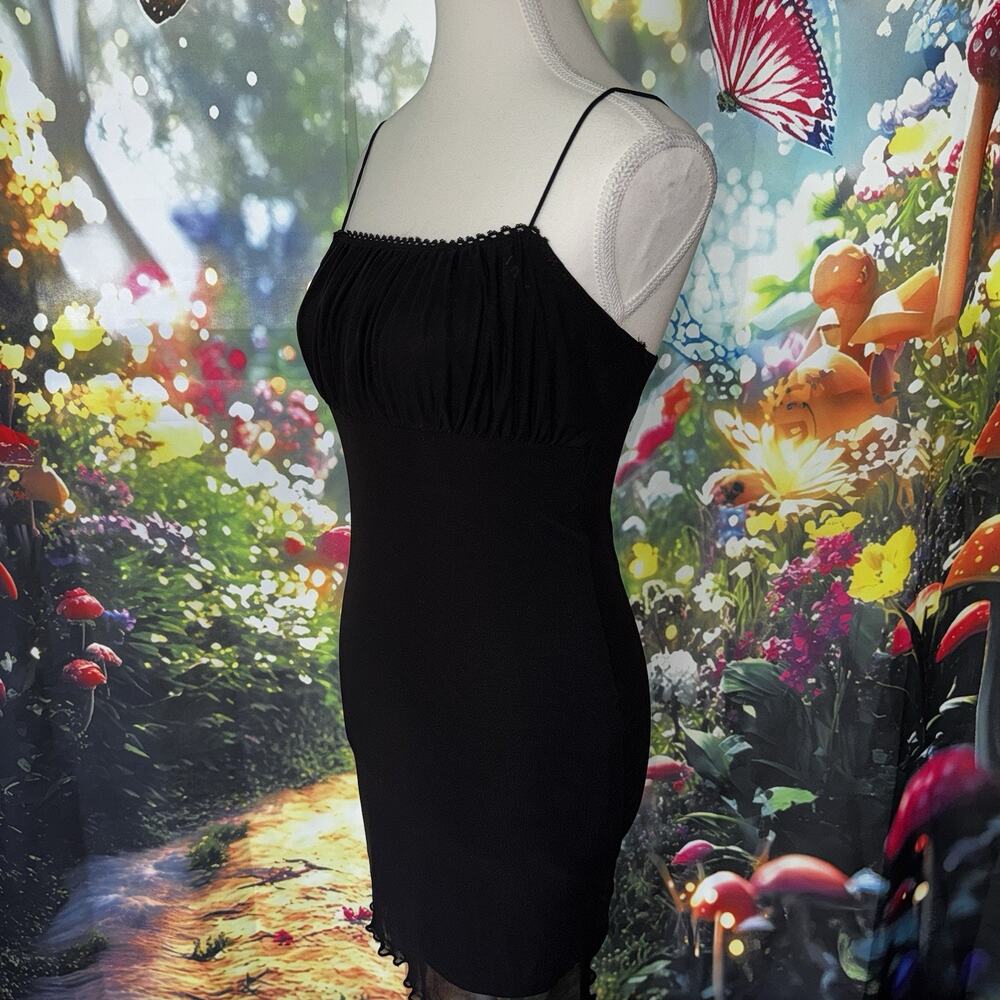 VTG Y2K Forever21 Mini Dress Gothic Fairy Whimsigoth Grunge Sheer Overlay